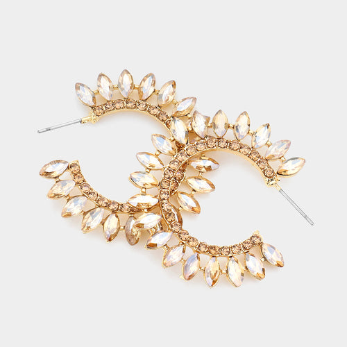 Cluster Half Hoop Earrings