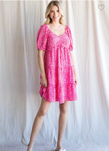 Load image into Gallery viewer, Pink Mix Leopard Tiered Dress