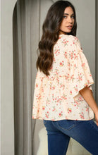 Load image into Gallery viewer, Peach Floral Swing Babydoll Top
