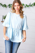 Load image into Gallery viewer, Blue Skies Babydoll Blouse