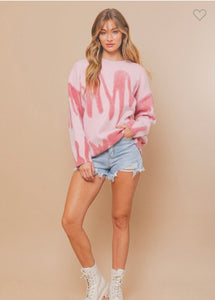 Pink Spray Paint Sweater
