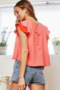 Coral Double Sleeve Top