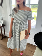 Load image into Gallery viewer, Olive Gingham Dress
