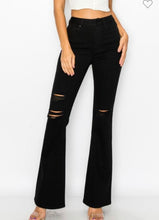 Load image into Gallery viewer, Black Flare Jeans