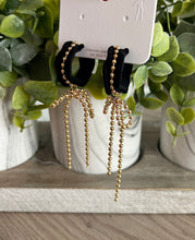 Load image into Gallery viewer, Black Velvet Bow Dangles