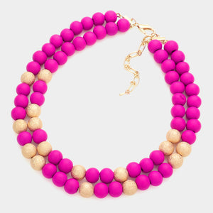 Double Layer Bead Necklace