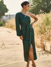 Load image into Gallery viewer, Satin Emerald Dress