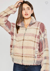 Sherpa Plaid PullOver