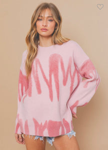 Pink Spray Paint Sweater