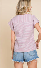 Load image into Gallery viewer, Embroidered Stripe Top