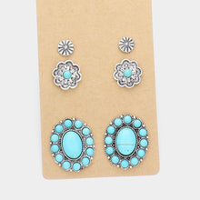 Load image into Gallery viewer, Boho Turquoise Studs