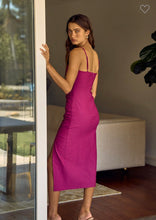 Load image into Gallery viewer, Magenta Ruched Evening Dress
