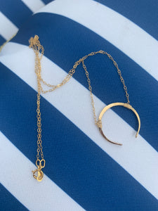Crescent Moon Necklace 14K Gold Filled/Sterling/Rose Gold