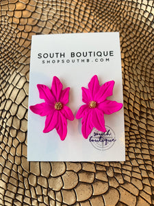 Floral Clay Statement Stud