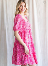Load image into Gallery viewer, Pink Mix Leopard Tiered Dress